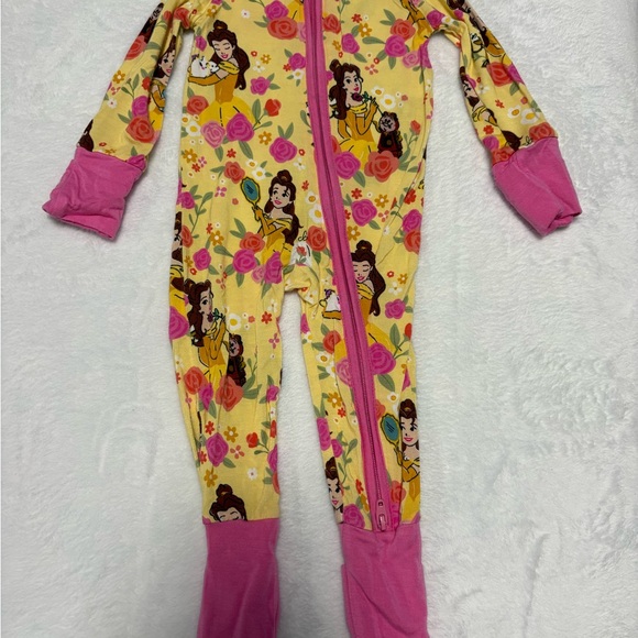Little Sleepies Other - Disney Little Sleepies Belle Zippy 0-3M Bamboo Sleeper Rare Print VGUC
